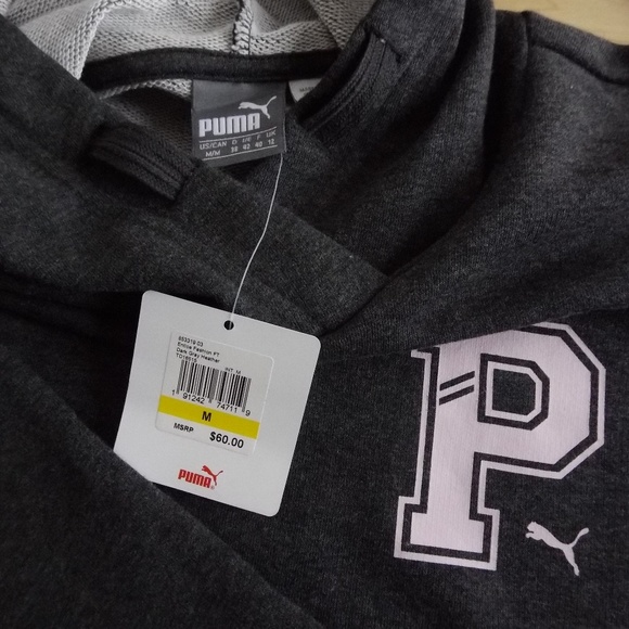 Puma Flare Sleeve Crop Hooded Pullover Sweatshirt - Picture 3 of 4